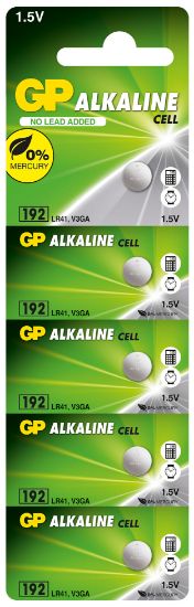 GP GP192-C5 LR41 Alkalin Düğme Pil 5'li Paket resmi