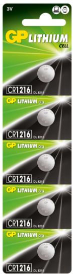 Gp CR1216-C5 3V Lityum Düğme Pil 5'li Paket resmi