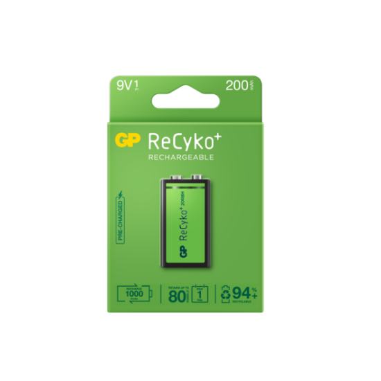 GP 9V 200 mAh Şarjlı Tekli Paket GP20R8HEM-2GB1 resmi