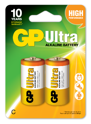 GP G-Tech LR14 Orta Boy Ultra Alkalin Pil 2'li Paket GP14AU-U2 C Boy resmi