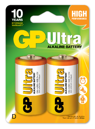 GP G-Tech LR20 Büyük Boy Ultra Alkalin Pil 2'li Paket GP13AU-U2 D Boy resmi