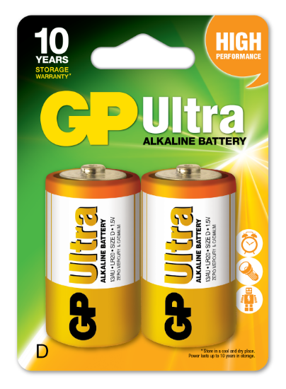 GP G-Tech LR20 Büyük Boy Ultra Alkalin Pil 2'li Paket GP13AU-U2 D Boy resmi