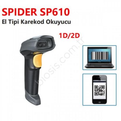 SPIDER SP610 2D USB El Tipi Karekod Barkod Okuyucu resmi