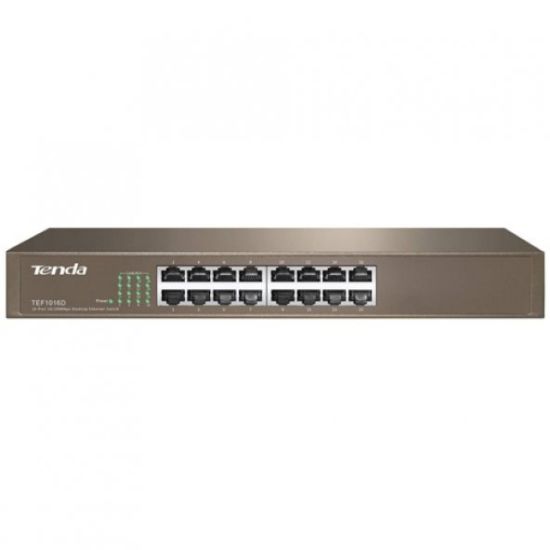 Tenda TEF1016D 16 Port 10/100 Mbps Switch Çelik Kasa Rack Mount resmi