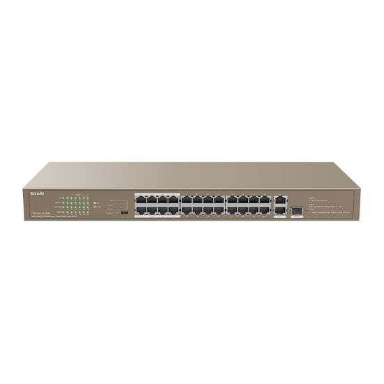 Tenda TEF1126P-24-250W 24 Port Poe+ 10/100 Switch Çelik Kasa Rack Mount resmi