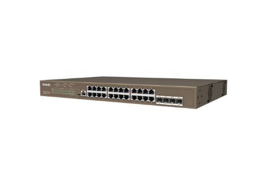 Tenda TEG5328P-24-410W 24 Port Poe+ 10/100/1000 Switch 4 Port SFP L3 Çelik Kasa Rack Mount resmi