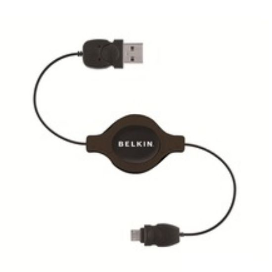 Belkin BLK-F3U156cw2.6-MOB 1.5m Makaralı Usb AM/Mi 5pin Kablosu resmi