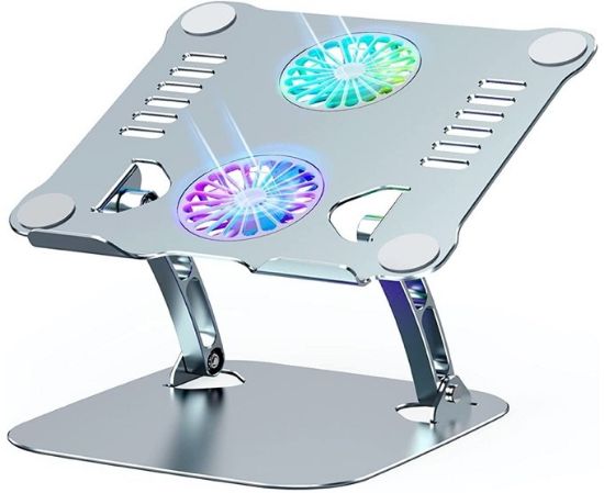 Daytona  Dyt-801 Silver Alüminyum Usb RGB Çift Fanlı Ayarlanabilir 15.9 Notebook Stand V4.0 resmi