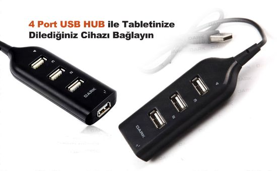 DARK DK-AC-USB24 4 PORT 2.0 SİYAH USB ÇOKLAYICI resmi