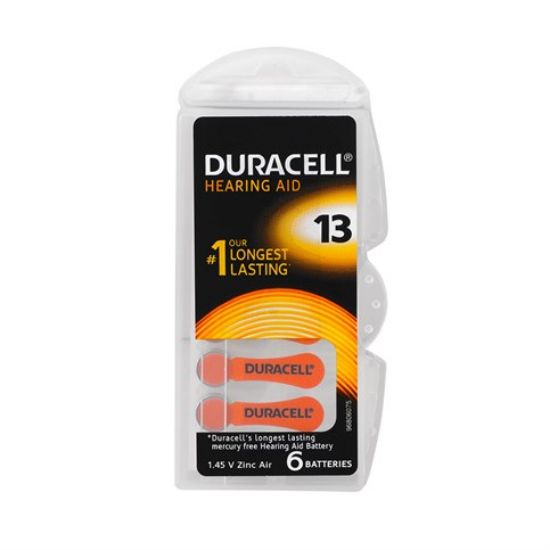 Duracell 13 Numara Düğme Kulaklık Pili İşitme Cihazı İçin 6'lı Paket resmi