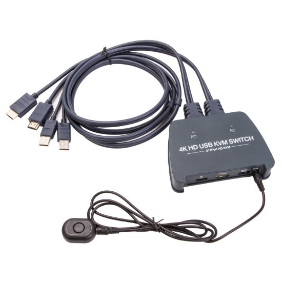 Vcom DD221-4K 2 Port Hdmi 1.4V 4K@30Hz Plastik Kasa Kvm Switch resmi