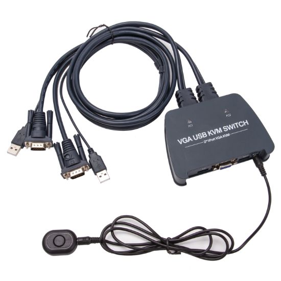 Vcom DD211-2K 2 Port Vga 1080P@60Hz Plastik Kasa Kvm Switch resmi