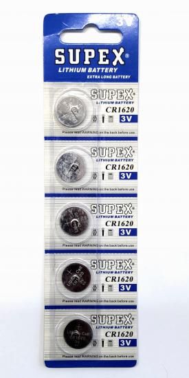 Supex CR1620-C5 3V Lityum Düğme Pil 5'li Paket resmi