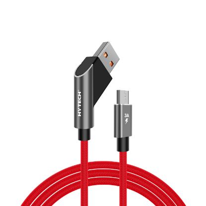Hytech HY-X215 3A Micro Usb 1m Kırmızı Data + Sarj Kablosu resmi
