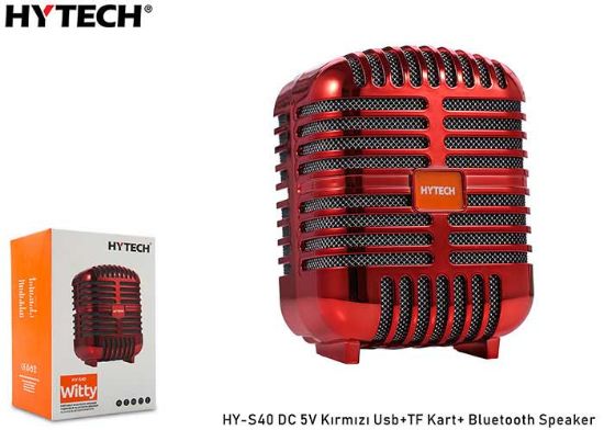 Hytech HY-S40 DC 5V Bluetooth Speaker Kırmızı Usb+TF Kart+ resmi