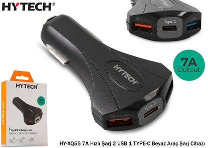 Hytech HY-XQ55 7A Hızlı Şarj 2 USB 1 TYPE-C Siyah  resmi