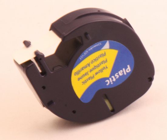 Krt-Muadil 12 mm  Sarı Üzerine Siyah Plastik  4 Metre  resmi