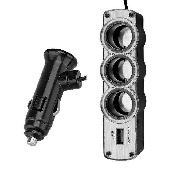 Asonic AS-XC220 2.1A Arka Koltuk Çakmaklıklı Siyah Araç Şarj Adaptörü resmi