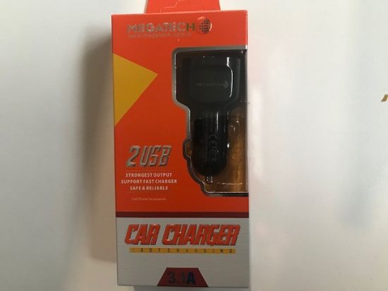 Megatech 5.0v Beyaz 3.1a 2usb Araç Çakmak Şarj Aleti resmi
