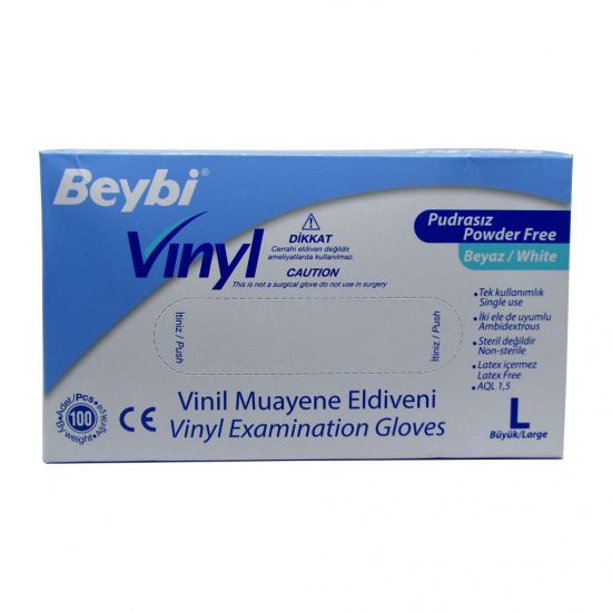 Beybi Vinill Eldiven Pudrasız Large  resmi
