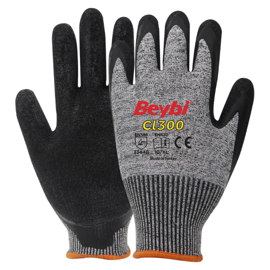 Beybi CL300 10 Beden 12li Çift Lateks Kaplı (Aşınma,bıçakla kesilme,delinme ve kesilmeye dirençlidir resmi
