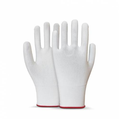 Beybi Polyester Örgülü Beyaz 10 Beden Kasiyer Eldiven 10lu Paket resmi