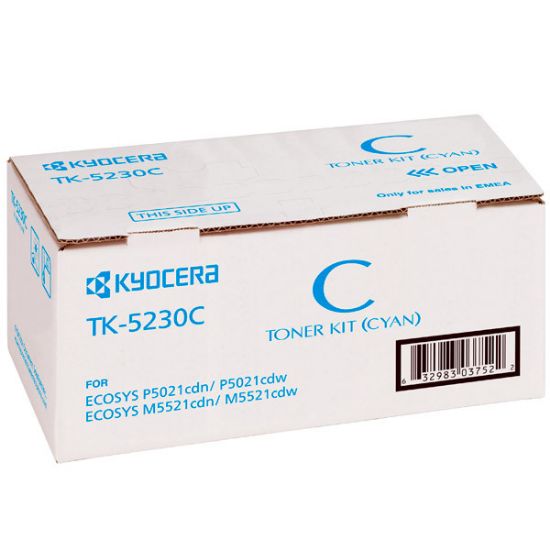 Kyocera TK-5230C Cyan Mavi Orjinal Fotokopi Toneri Ecosys M5521cdn/5521cdw P5021cdn/5021cdw 2.200 Sa resmi