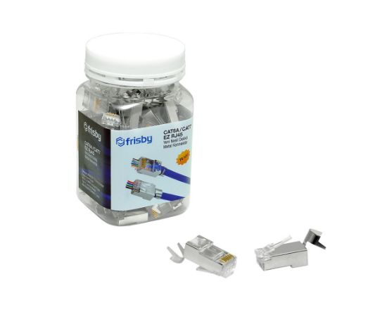 Frisby FNW-RJ4534N CAT6A/CAT7 EZ RJ45 Kutuda 70 adet Yeni Nesil Delikli Metal Konnektör resmi