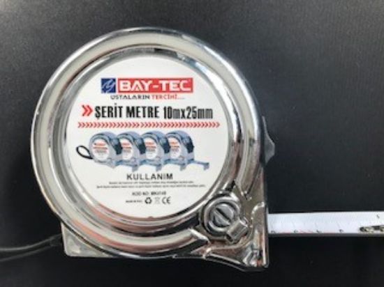 Bay-Tec Mk4149 10Mt 25MM Krom Şerit Metre  resmi