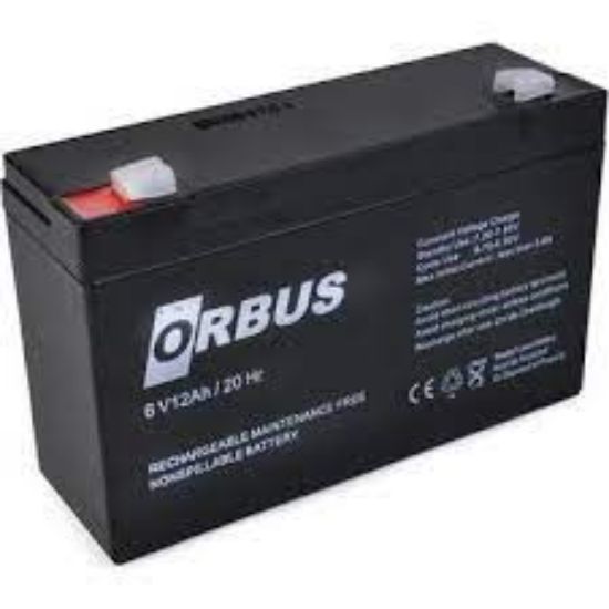 Orbus Orb-6v 12Ah Bakımsız Kuru Akü 150*50*94mm 1.65kg resmi
