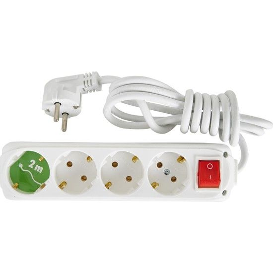 Almera 4lü 1,5mt Anahtarlı Topraklı Priz resmi