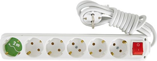 Almera 6lı 2mt Anahtarlı Topraklı Priz (9260202) resmi