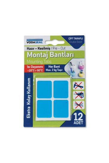 Vodaseal  Montoj Bantı Hazır Kesilmiş 12li Mavi-Beyaz ( Her Band 2Kg Taşır) resmi