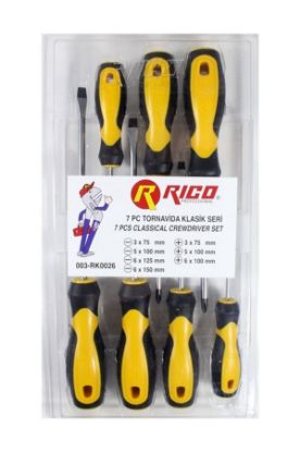 Rıco 003-RK0026 7li Klasik Tornavida Seti (4 Düz /3 Yıldız) resmi