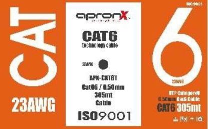 Apronx Cat6 23AWG 305Mt Outdoor 0,50mm Turuncu Utp Kablo  resmi