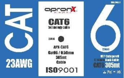 Apronx Cat6 23AWG 305Mt Outdoor 0,50mm Gri Utp Kablo  resmi