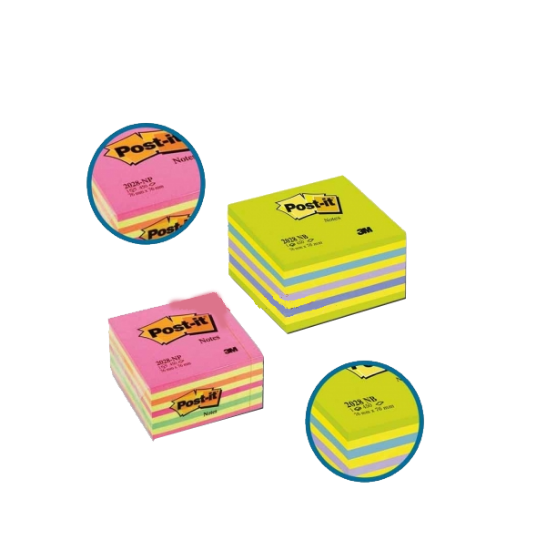 Post-it Yapışkanlı Not Kağıdı Küp Gökkuşağı 450 YP 76x76 Pembe Tonları 2028-NP resmi