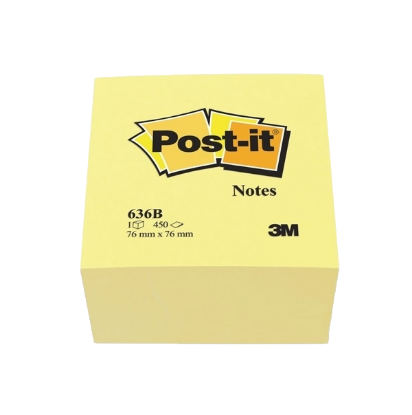 Post-it Yapışkanlı Not Kağıdı Küp 450 YP 76x76 Sarı 636-B resmi