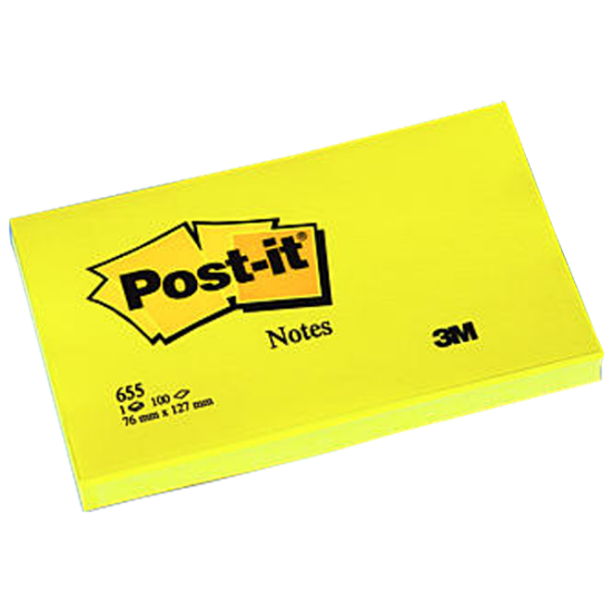 Post-it Yapışkanlı Not Kağıdı 100 YP 76x127 Sarı 655 (1 Adet) resmi