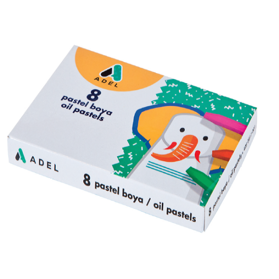 Adel Pastel Boya Karton Kutu Köşeli 8 Renk 428 0817 001 resmi