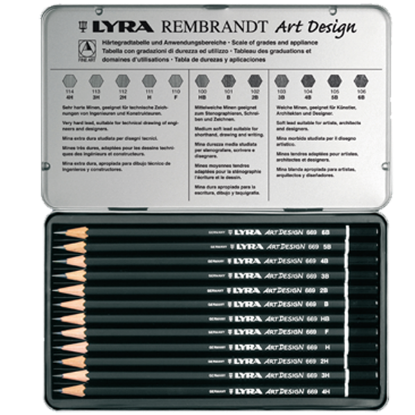 Lyra Kurşun Kalem Rembrandt Art Design Metal 12 Lİ L1111120 resmi