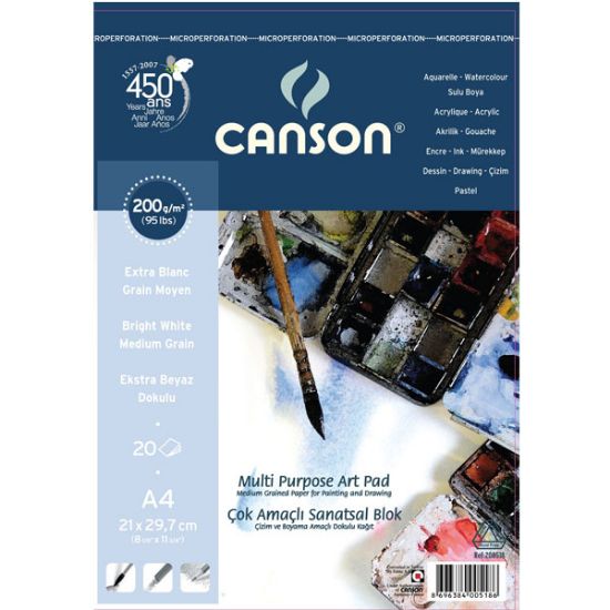 Canson Fınface 1557 Resim Blokları Çok Amaçlı 200 GR A4 20 YP Üstten Spriralli resmi