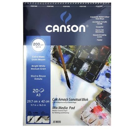 Canson Fınface Resim Blokları 200 GR A3 20 YP Üstten Spriraali resmi
