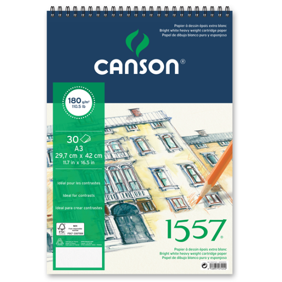 Canson 1557 Resim Ve Çizim Blok 180 GR A4 20 YP Üstten Spiralli  resmi