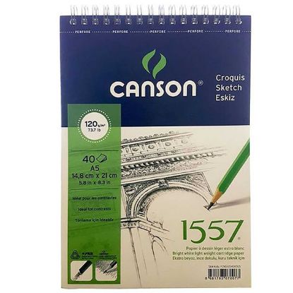 Canson Teknik Resim Defteri Blok Üstten Spiralli 40 YP A5 120 GR FCNS12040A5US resmi