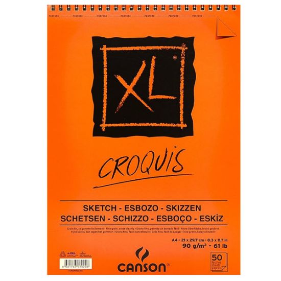 Canson Croquıs XL Eskiz 90 GR Üsten Spiralli A4 50 YP resmi