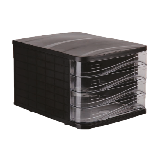 Ark Evrak Rafı Çekmeceli Plastik 4 Lü Siyah 4444 resmi