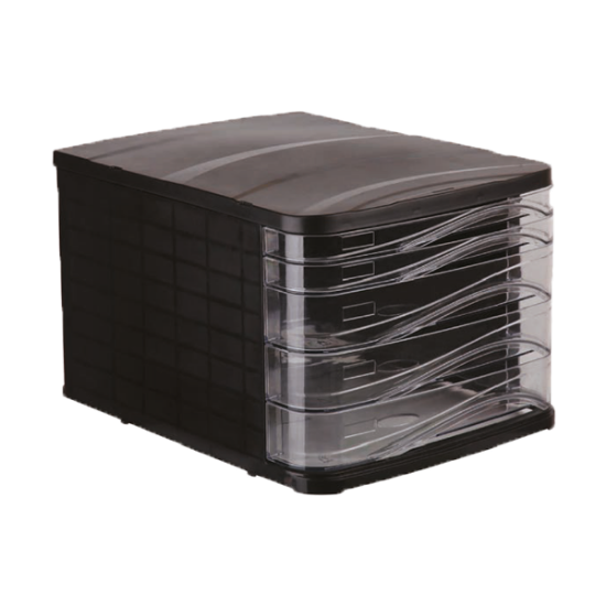 Ark Evrak Rafı Çekmeceli Plastik 5 Li Siyah 4445 resmi