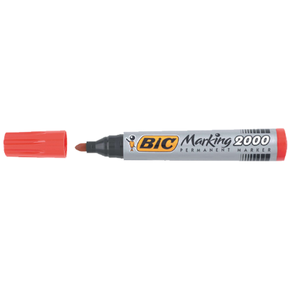 Bic Markör Permanent 1.7 MM Yuvarlak Uçlu Kırmızı 2000 03 (12 Adet) resmi