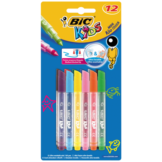 Bic Keçeli Boya Kalemi Mini Kids Couleur 12 Renk 8374903 resmi
